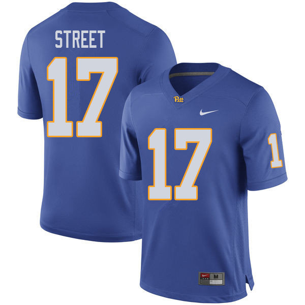 Men #17 Darian Street Pittsburgh Panthers College Football Jerseys Sale-Royal